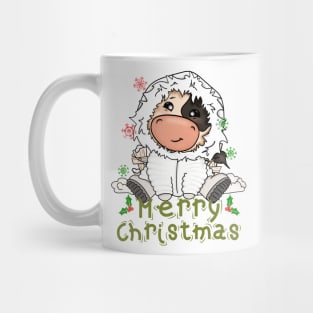 Kids Cow Christmas Cute Cow Merry Christmas Xmas Matching HO HO HO Mug